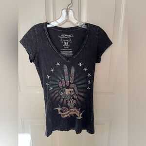 vintage y2k new (no tags) Ed Hardy Omni Peace women short sleeve shirt size XS